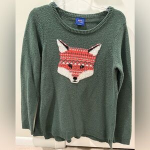 Le Tigre Forest Green Sweater with Fox Motif